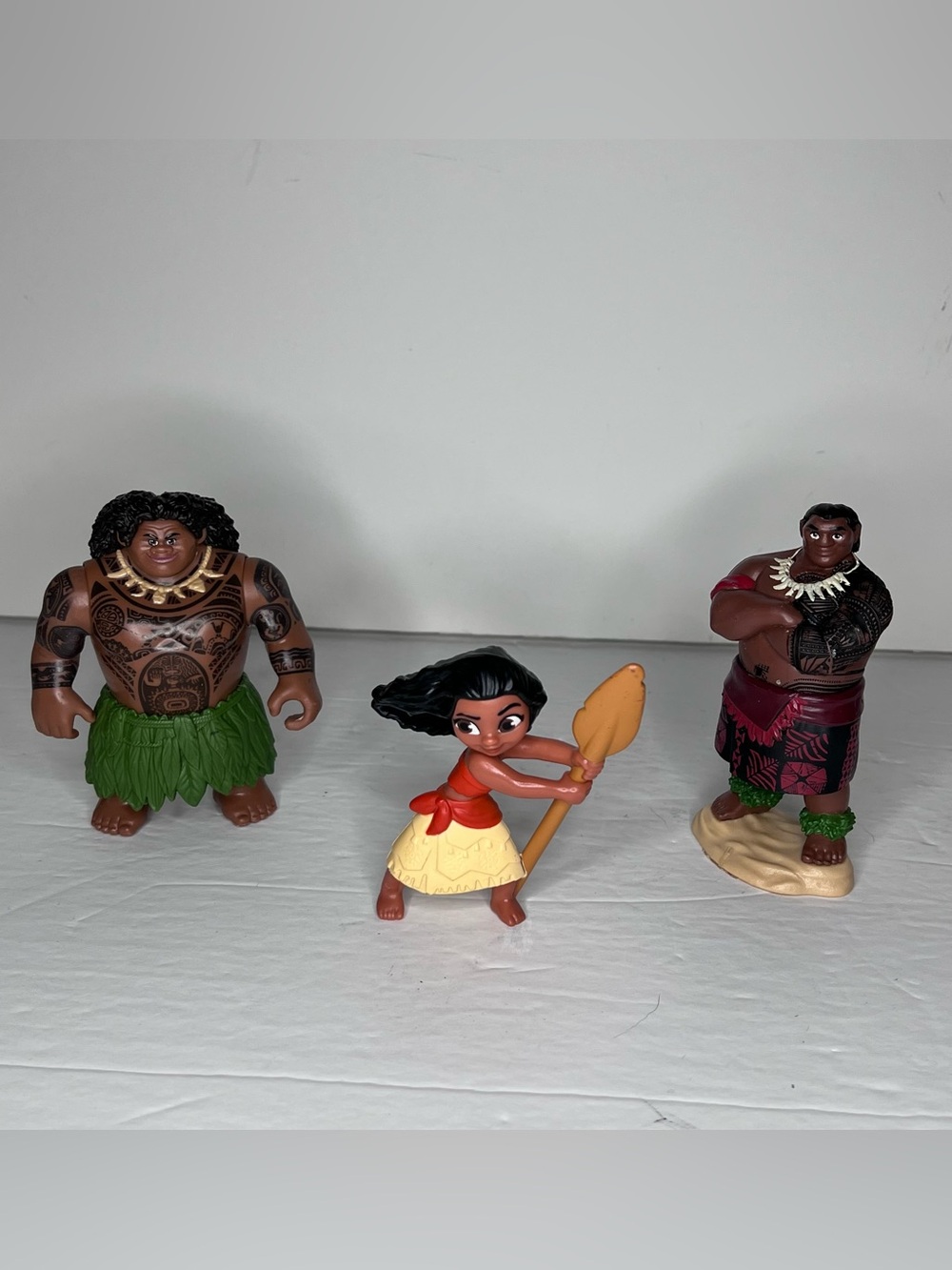 Disney Moana Figure Lot Moana, Maui, Chief Tui Cake Toppers Playset